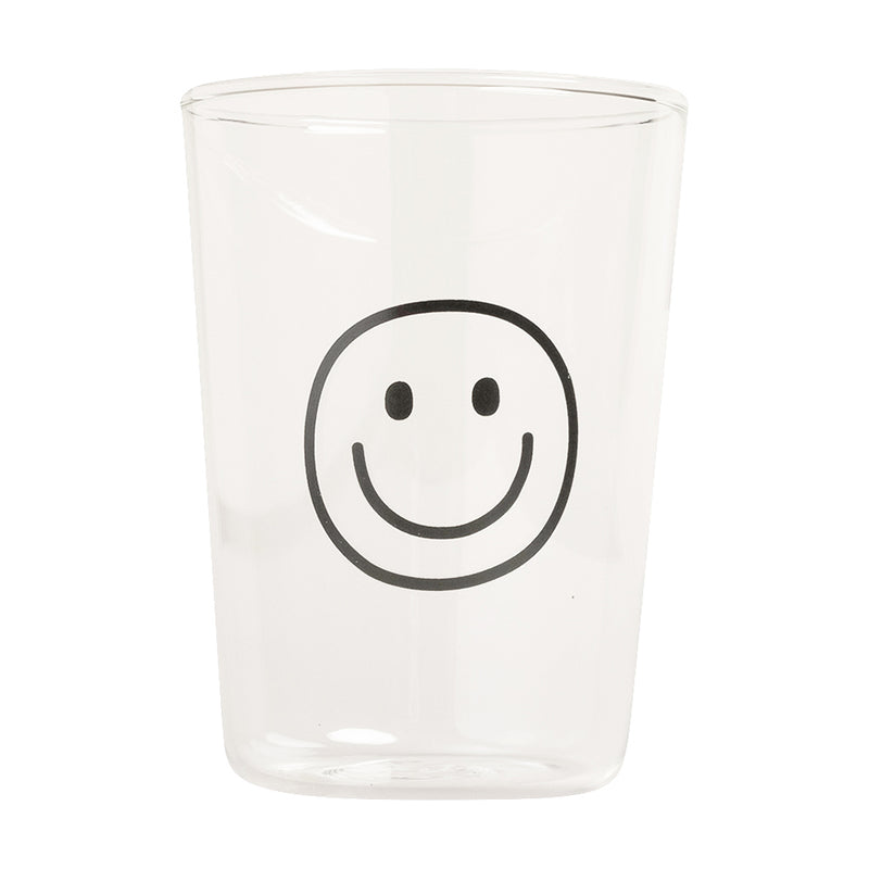 Eulenschnitt Trinkglas Smiley schwarz