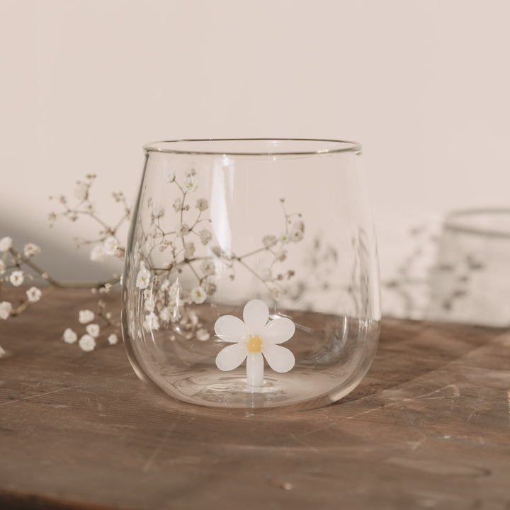 Eulenschnitt Trinkglas Daisyfigur