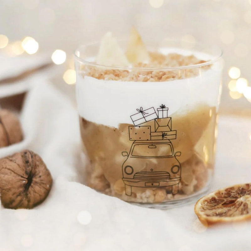 Eulenschnitt Trinkglas Weihnachtsauto