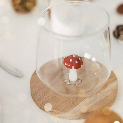 Eulenschnitt Trinkglas Pilzfigur