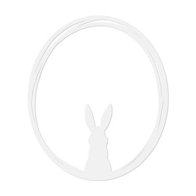 Eulenschnitt Holzkranz Hase weiß