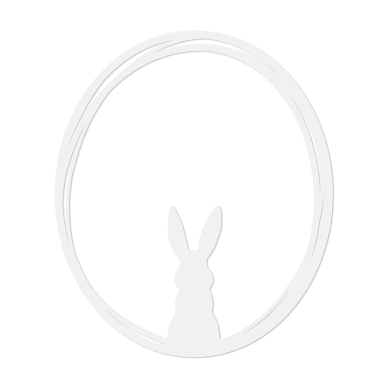 Eulenschnitt Holzkranz Hase weiß
