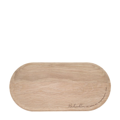 Eulenschnitt Mini Tablett aus Eiche Weihnachten