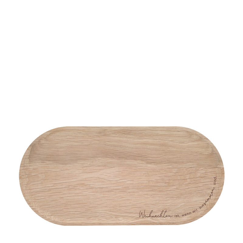 Eulenschnitt Mini Tablett aus Eiche Weihnachten