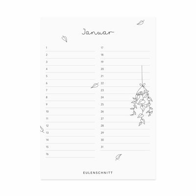 Eulenschnitt Tischkalender Geburtstage