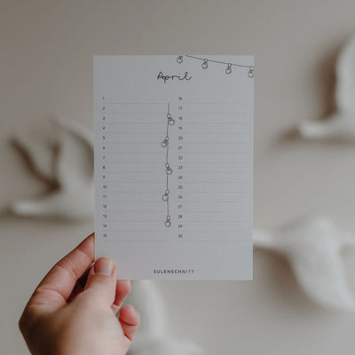 Eulenschnitt Tischkalender Geburtstage