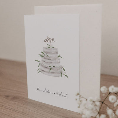 Eulenschnitt Klappkarte Hochzeitstorte
