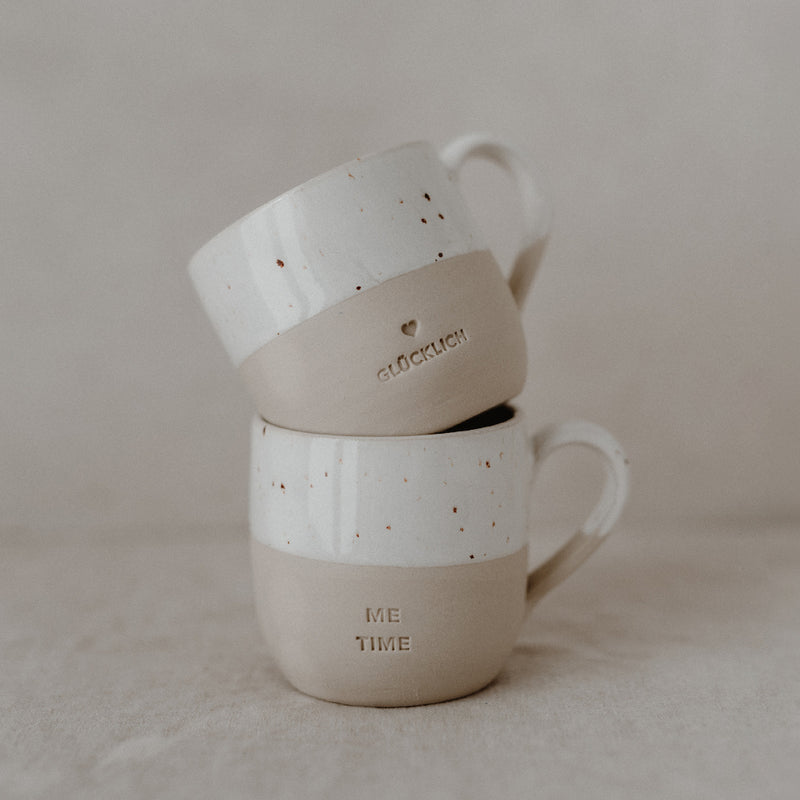 Eulenschnitt Cappuccino-Tasse Glücklich