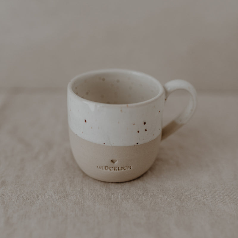 Eulenschnitt Cappuccino-Tasse Glücklich