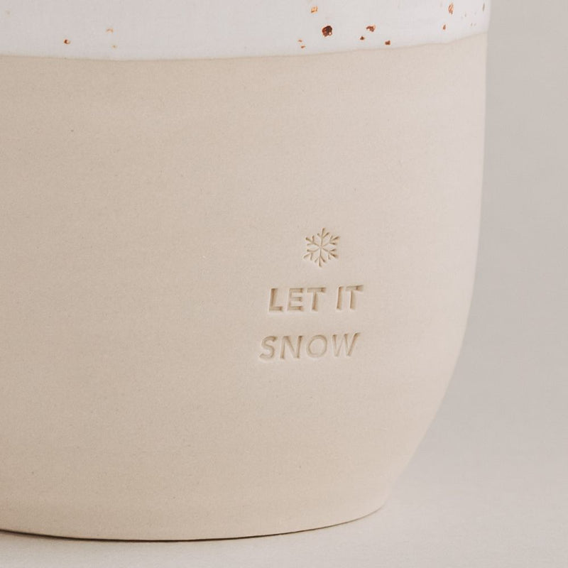 Eulenschnitt Becher Let it snow