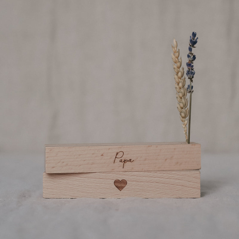Eulenschnitt Karten- und Trockenblumenständer Papa 2er-Set 12 cm