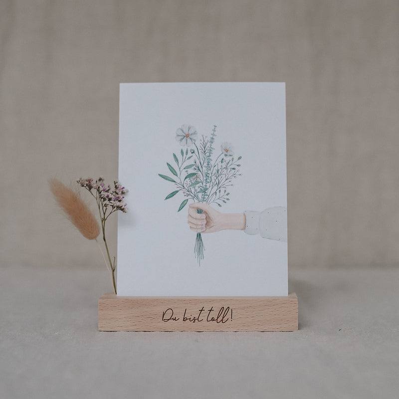 Eulenschnitt Karten- und Trockenblumenständer Du bist toll 2er-Set 12 cm