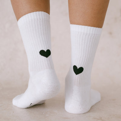 Eulenschnitt Socken Herz weiß Größe 43-46