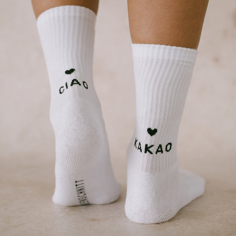 Eulenschnitt Socken Ciao Kakao Größe 43-46 weiß