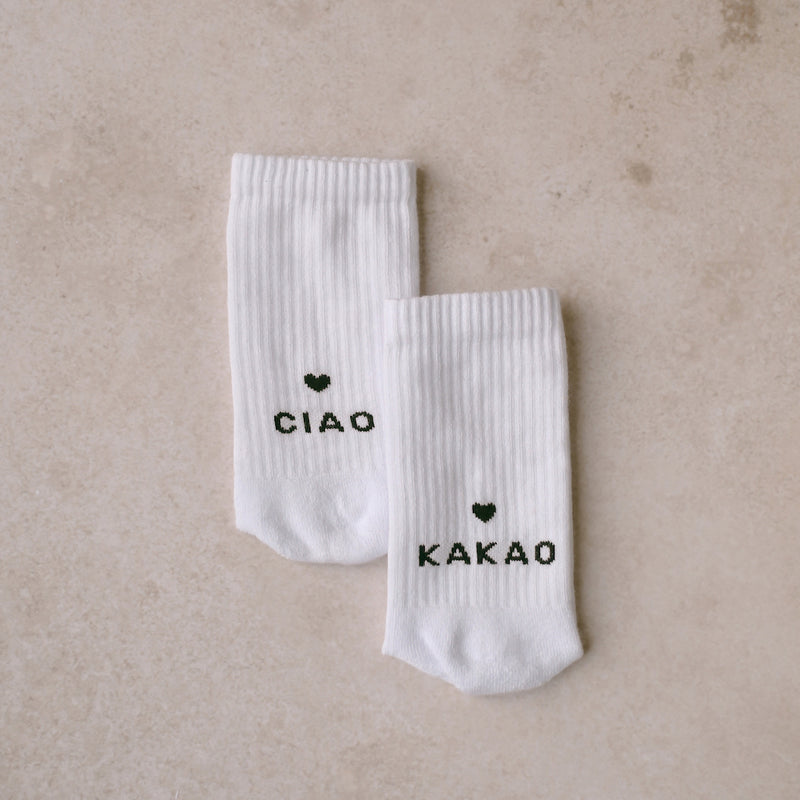Eulenschnitt Socken Ciao Kakao Größe 43-46 weiß