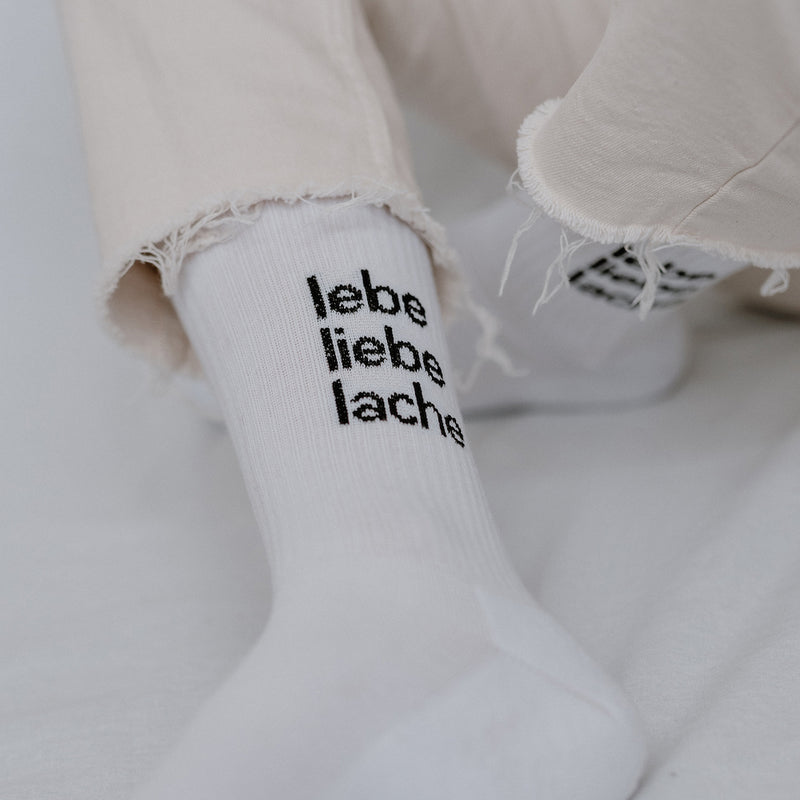 Eulenschnitt Socken Lebe Liebe Lache Größe 43-46