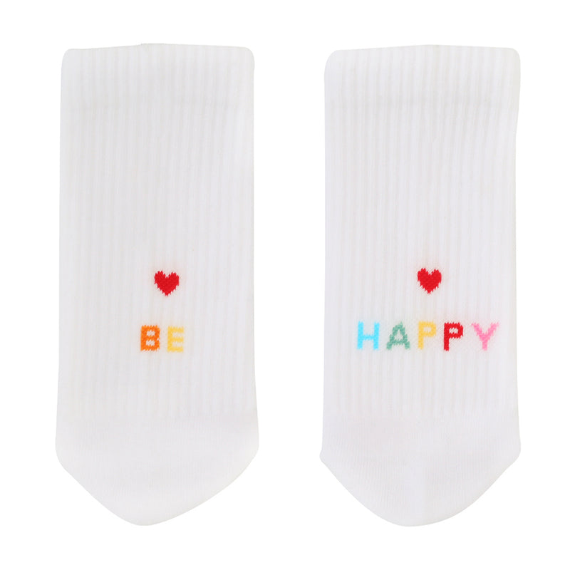 Eulenschnitt Socken Be Happy Größe 39-42 weiß