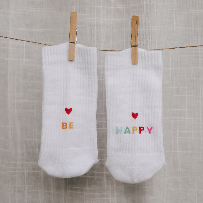 Eulenschnitt Socken Be Happy Größe 39-42 weiß