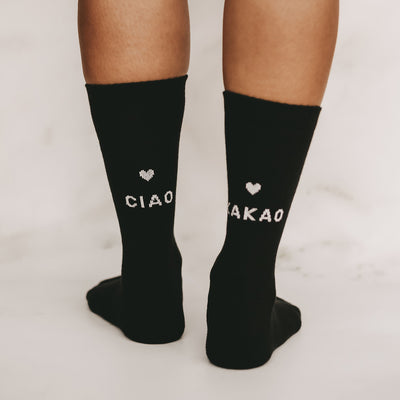 Eulenschnitt Socken Ciao Kakao Schwarz Größe 35-38