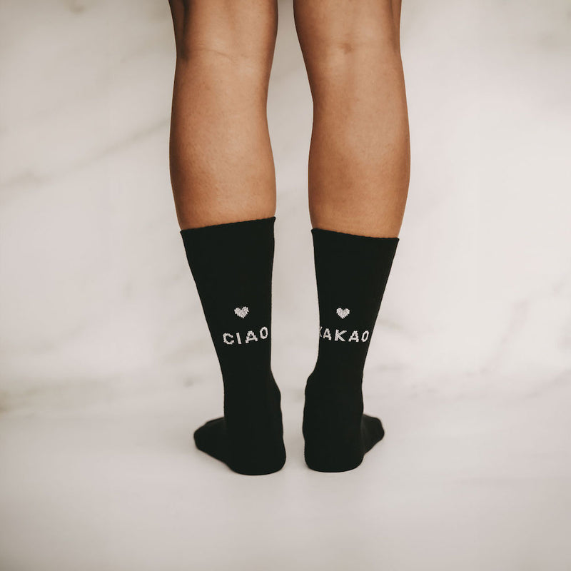 Eulenschnitt Socken Ciao Kakao Schwarz Größe 35-38