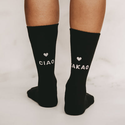 Eulenschnitt Socken Ciao Kakao Schwarz Größe 39-42