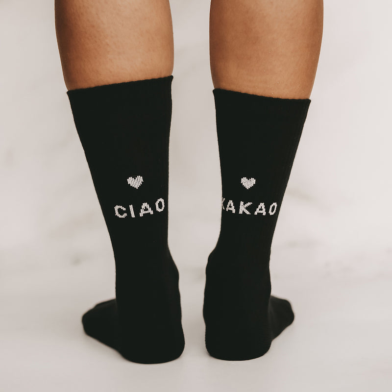 Eulenschnitt Socken Ciao Kakao Schwarz Größe 39-42
