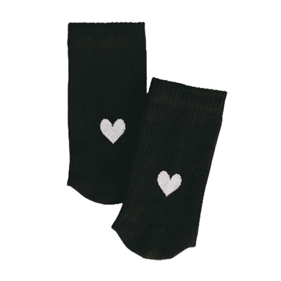 Eulenschnitt Socken Herz Schwarz Größe 35-38