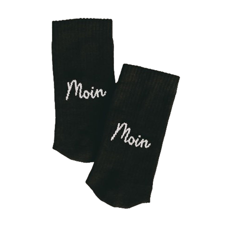 Eulenschnitt Socken Moin Moin Schwarz Größe 39-42