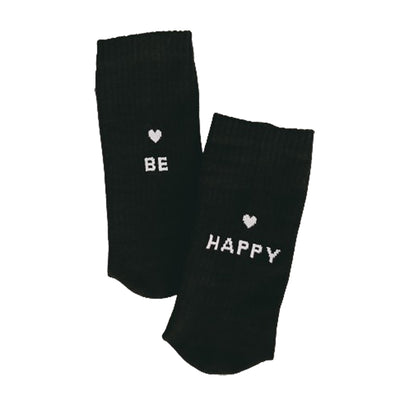 Eulenschnitt Socken Be Happy Schwarz Größe 35-38