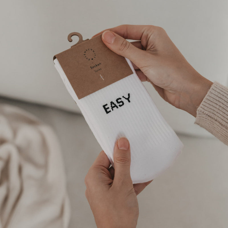 Eulenschnitt Socken Easy Peasy Größe 35-38 weiß