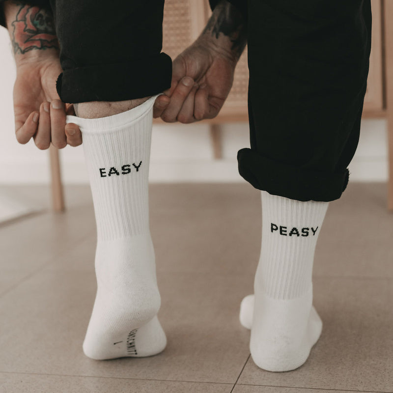 Eulenschnitt Socken Easy Peasy Größe 43-46 weiß