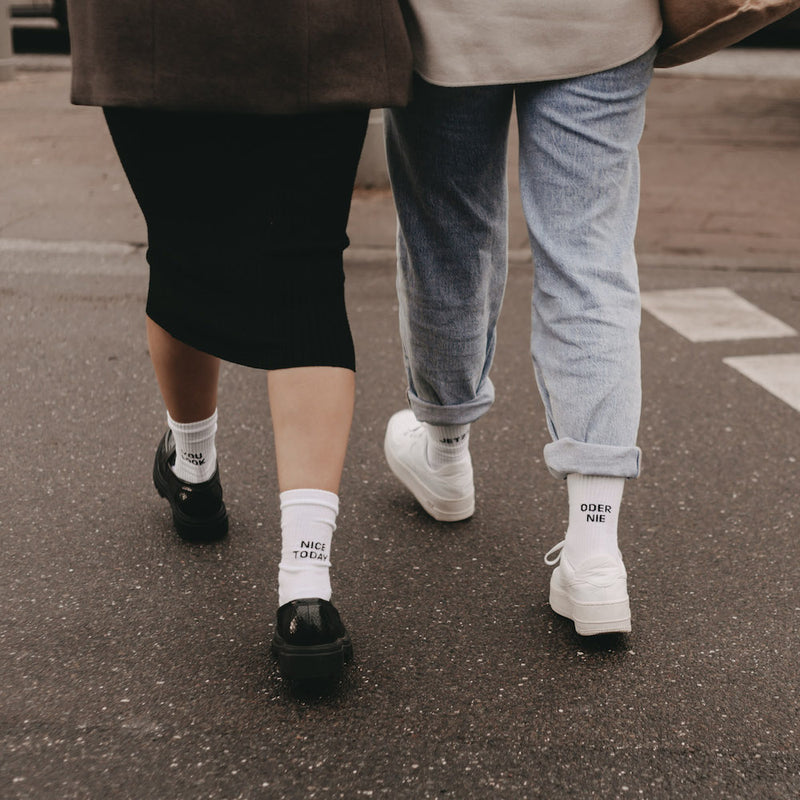 Eulenschnitt Socken Jetzt oder nie Größe 39-42 weiß