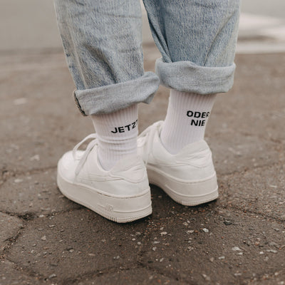Eulenschnitt Socken Jetzt oder nie Größe 39-42 weiß