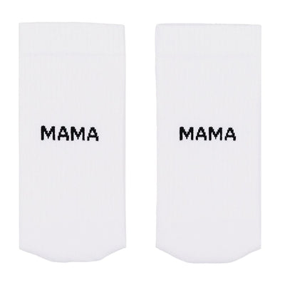 Eulenschnitt Socken weiß Mama S