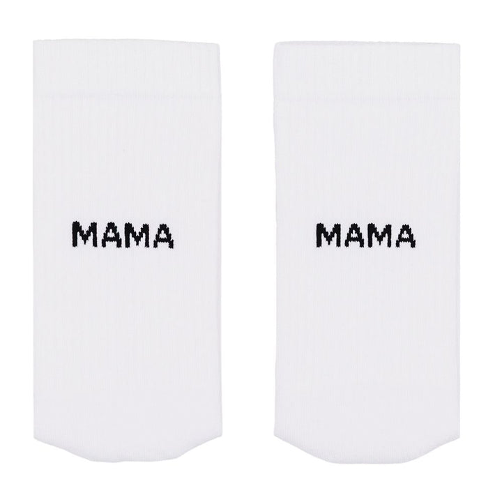 Eulenschnitt Socken weiß Mama S