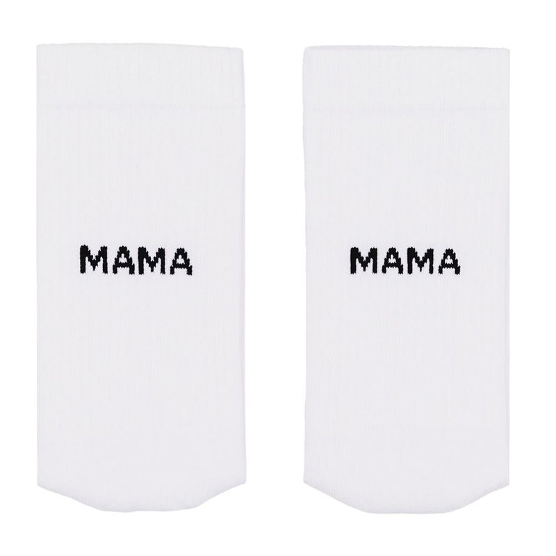 Eulenschnitt Socken weiß Mama S