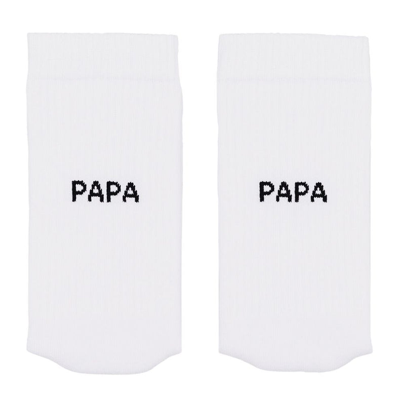 Eulenschnitt Socken weiß Papa L