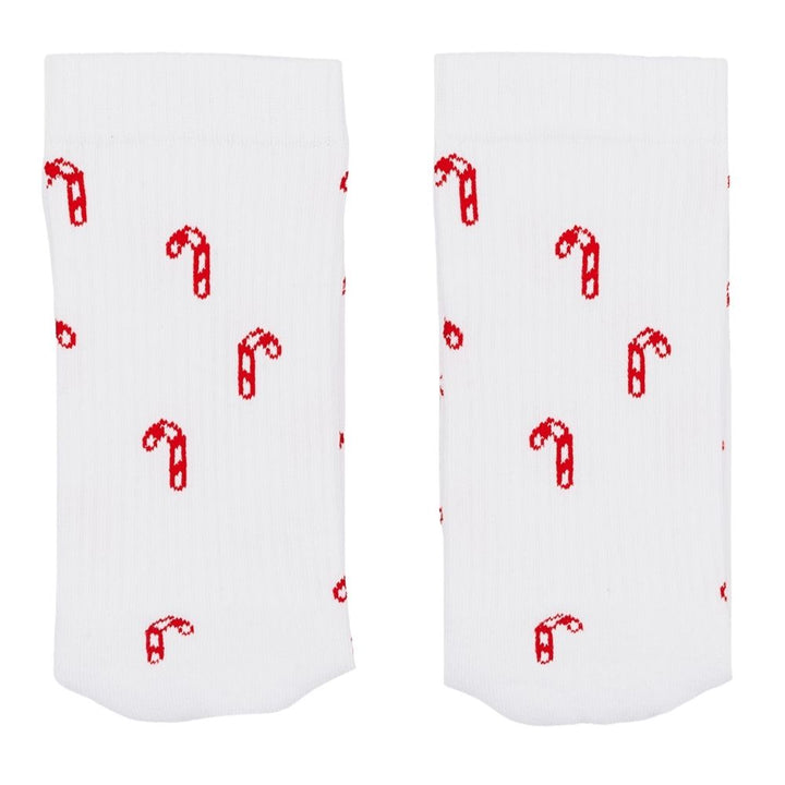 Eulenschnitt Socken weiß Zuckerstangen L