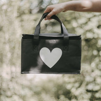 Eulenschnitt Kühltasche schwarz Herz
