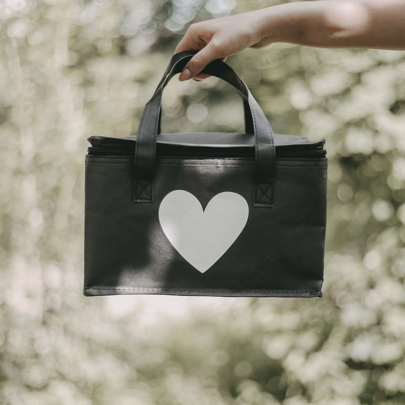 Eulenschnitt Kühltasche schwarz Herz
