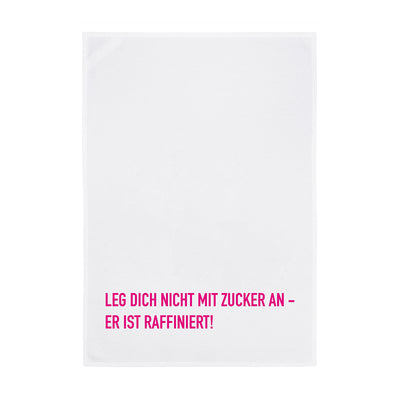 Geschirrtuch Weiß Leg dich nicht mit Zucker an Neon Pink