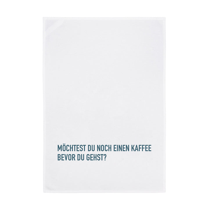 Geschirrtuch Weiß Möchtest du noch einen Kaffee Blaugrau