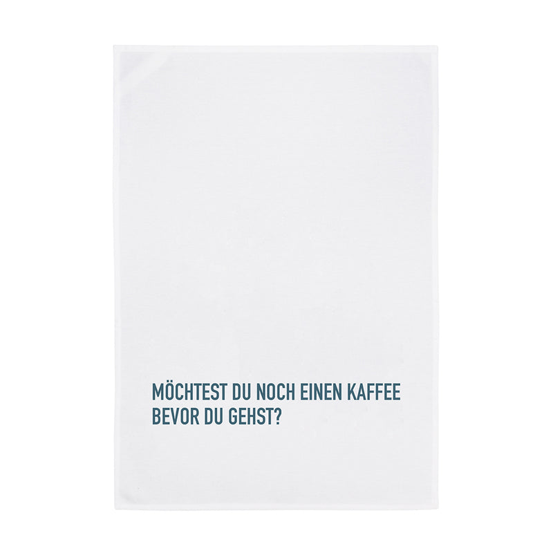 Geschirrtuch Weiß Möchtest du noch einen Kaffee Blaugrau