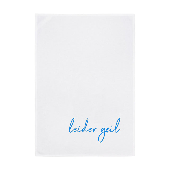 Geschirrtuch Weiß leider geil Blau