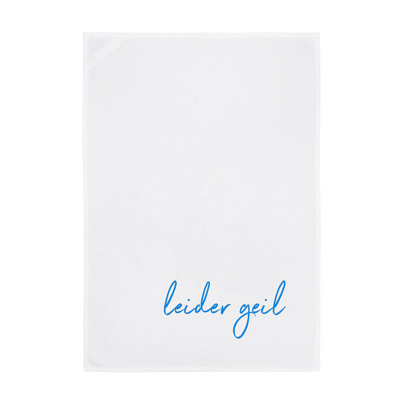 Geschirrtuch Weiß leider geil Blau