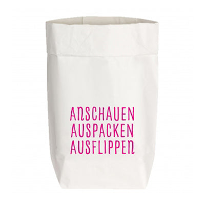 Papiertüte Weiß Anschauen Auspacken Ausflippen Neon Pink