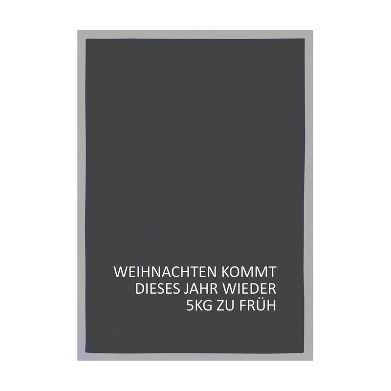 Geschirrtuch grau Weihnachten kommt zu früh weiß