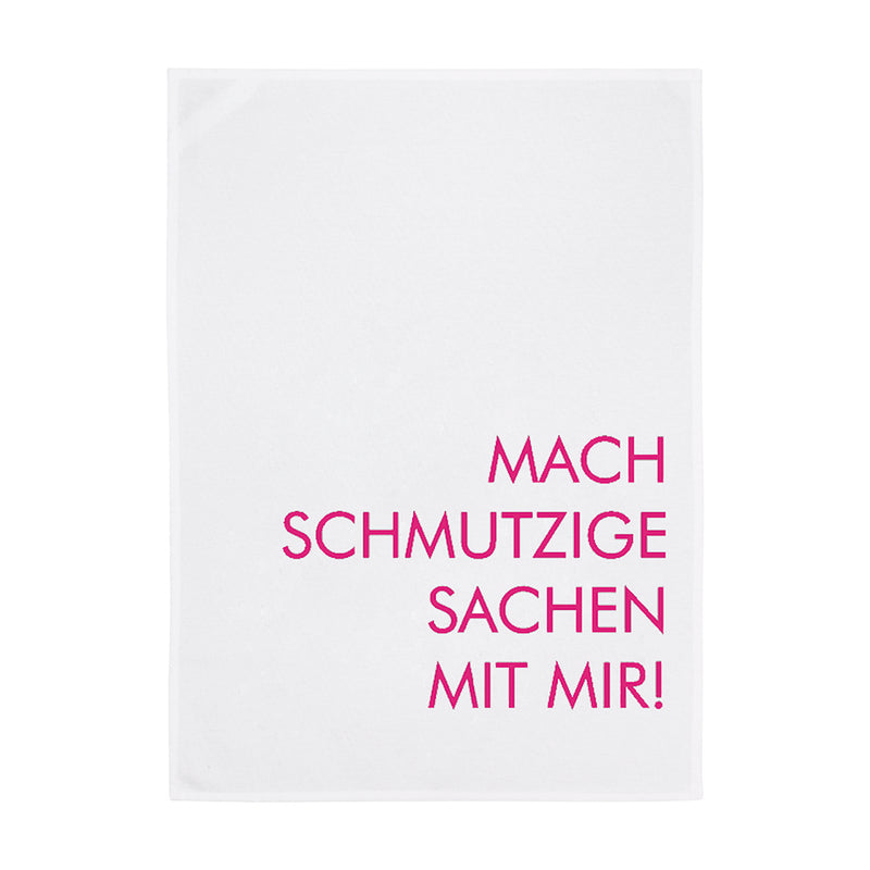Geschirrtuch Weiß Mach schmutzige Sachen mit mir Neon Pink