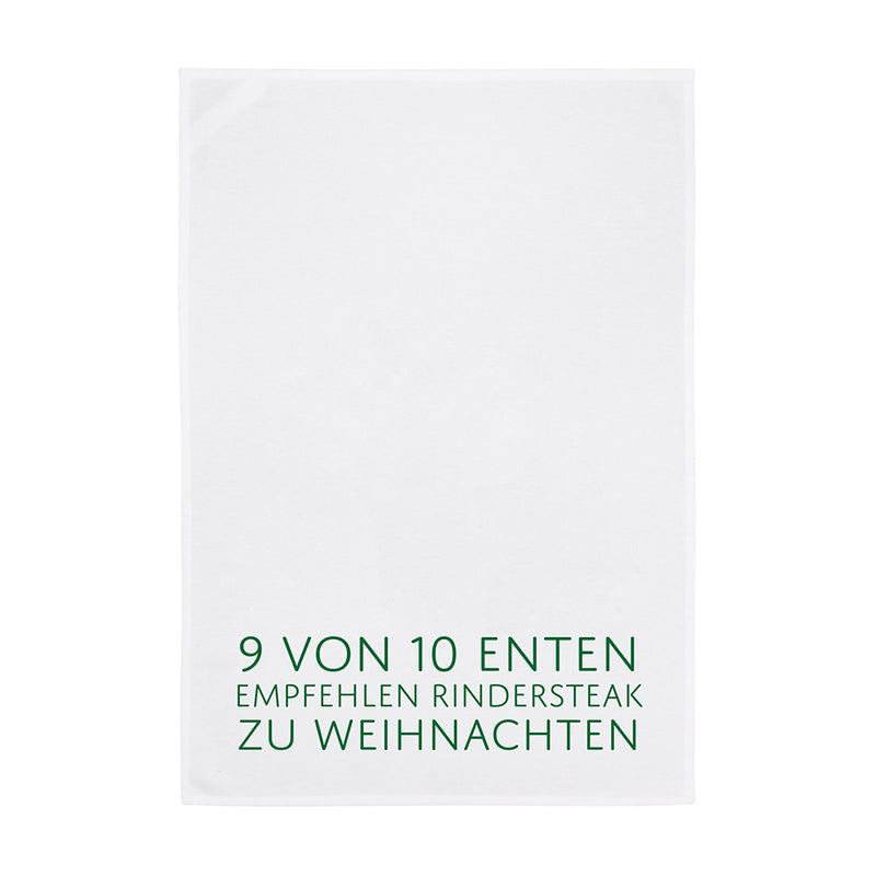 Geschirrtuch weiß 9 von 10 Enten grün