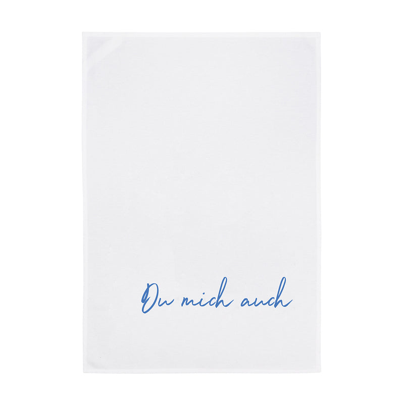 Geschirrtuch Du mich auch Blau